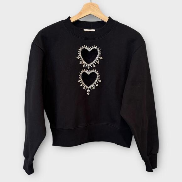NWT Sandro Lova Embellished Cutout Sweatshirt Size 0 - Picture 4 of 13